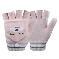 Fingerless Acrylic Jacquard Gloves with Hood Cover.webp